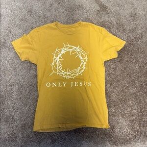 Yellow Graphic T-Shirt with Crown of Thorns Design